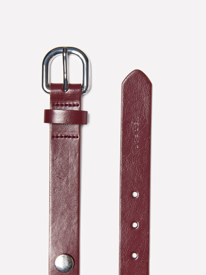Burgundy belt with studs - women's belts - Brown | Sisley image number 2